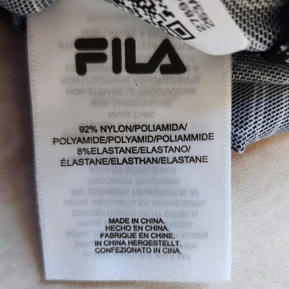 NWT Fila "Gaganga Sheer Bodysuit" Logo Black White Mock Neck | Women's Size S - Picture 9 of 11